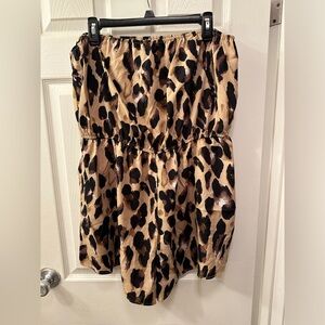 Strapless Cheetah Print Romper